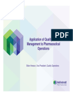 Application of Quality Risk Management To Pharmaceutical Operations