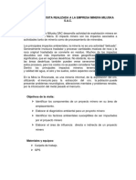 Informe de La Visita Realizada A La Empresa Minera Miluska 2