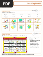 Writing Practice School Timetable Worksheet PDF