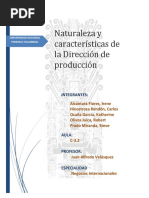 Naturaleza y Caracteristicas de La Direccion de Produccion