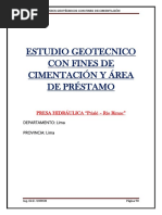 Estudio Geotecnico Con Fines de Cimentación y Área de Préstamo