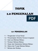 Topik 1.0 Pengenalan Bahasa Kebangsaan