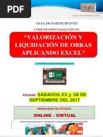 Brochure Valorización y Liquidación de Obras Aplicadondo Excel