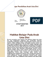 Hakikat Belajar Pendidikan Anak Usia Dini