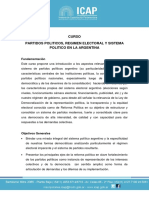 Programa Curso Partidos Politicos Regimen Electoral y Sistema Politico en La Argentina