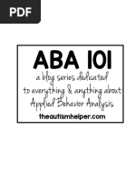 ABA 101 Handouts The Autism Helper