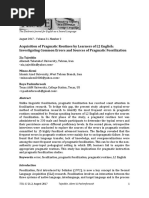 Acquisition of Pragmatic Routines by Learners of L2 English: Investigating Common Errors and Sources of Pragmatic Fossilization