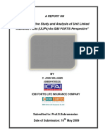 A Comparative Study and Analysis of Unit Linked: Insurance Plans (Ulips) - An Idbi Fortis Perspective