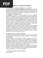 Unidad III Los Alimentos y La Obligación Alimentaria