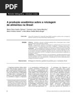 Câmara Et Al. - 2008 - A Produção Acadêmica Sobre A Rotulagem de Alimentos No Brasil