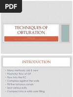 Techniques of Obturation: Deepthi P.R. Iii Year Mds Dept. of Consservative Dentistry & Endodontics