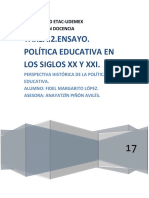 Ensayo - Política Educativa en Los Siglos XX y Xxi