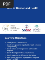 M&E of Gender and Health