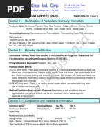 MSDS Chopped Strand, CSM, WR & Roving TGI