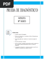 Prueba de Diagnostico Matematica 8basico