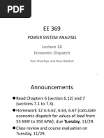 Power System Analysis: Economic Dispatch