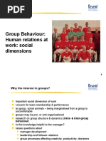 Group Behaviour: Human Relations at Work: Social Dimensions