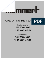 Manual de Operación Hornos de Secado y Esterilizadores Memmert UM 20-800, ULM 400-800 SM 200-400, SLM 400-800 (Inglés)