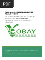 Tarea 2 Parcial 2 Cobay Santa Rosa 1S: Conociendo El Ambiente de Trabajo de Excel