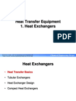 Heat Transfer Equipment 1. Heat Exchangers: Chemical Engineering Design