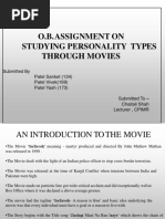 O.B.Assignment On Studying Personality Types Through Movies