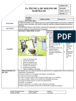 Ficha Tecnica de Molino de Martillo