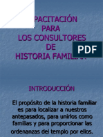 Capacitación para Consultores de Historia Familiar