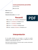 Interpretación de Las Puntuaciones Percentiles