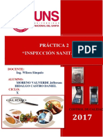 Acta de Inspección Sanitaria para La Certificacion de Principios Generales de Higiene