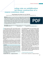 Zhong 2012 Effect of Cooling Rate On Solidification Structure and Linear Contraction of A Duplex Stainless Steel