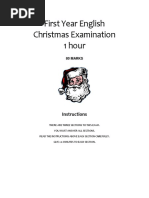 First Year English Christmas Examination 1 Hour: Instructions