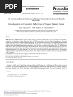 Investigation On Corrosion Behaviour of Copper Brazed Joints