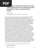 Accelerated Carbonation Testing of Mortar With Supplementary Cementing Materials - Limitation of The Acceleration Due To Drying