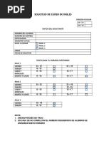 Formato Solicitud de Curso de Ingles