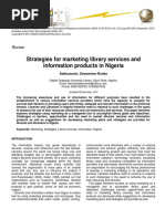 Strategies For Marketing Library Services and Information Products in Nigeria PDF