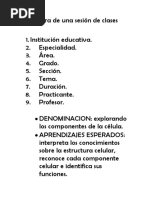 Estructura de Una Sesión de Clases