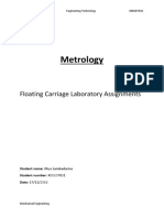 Metrology: Floating Carriage Laboratory Assignments