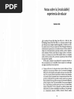 Antelo, Estanislao. Notas Sobre La (Incalculable) Experiencia de Educar.