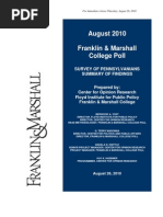 Franklin Marshall College Poll State Release Aug 2010