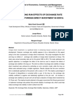 Short and Long Run Effects of Exchange Rate Volatility On Foreign Direct Investment in Kenya