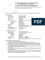 Formulir Permohonan Rekomendasi Ijin Praktik Apotek & Klinik + Daftar Tilik Instrumen (Manual) JADI