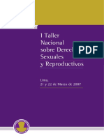 1er Taller Nacional Sobre Derechos de Salud Sexual y Reproductiva Colegio Medico Del Peru PDF