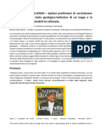 GEOBIOFISICA DEI LUOGHI Ipotesi Preliminari Di Correlazione Tra Longevità e Lo Stato Geologico Tettonico Di Un Luogo e La Tipologia Di Acque Potabili Utilizzate