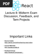 Lecture 8: Midterm Exam Discussion, Feedback, and Term Projects