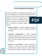 Funciones Del Docente Especialista de Aula Integrada