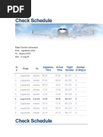 Check Schedule: N o From To Departure Time Arrival Time Flight Number Number of Stop(s)