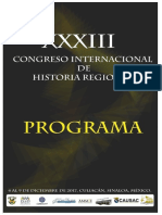 Programa XXXIII Congreso Internacional de Historia Regional Final Ponentes