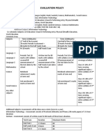 Evaluation Policy: Additional Subjects: German, Information Technology