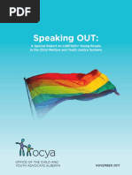 Speaking Out: LGBTQ2S+ Young People in The Child Welfare and Youth Justice Systems