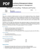 Management Consulting - Course Outline